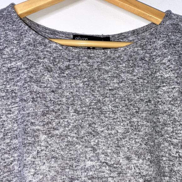 Gibson Sweater Women Medium Heather Gray Twist Soft Lagenlook NWT - Picture 4 of 6